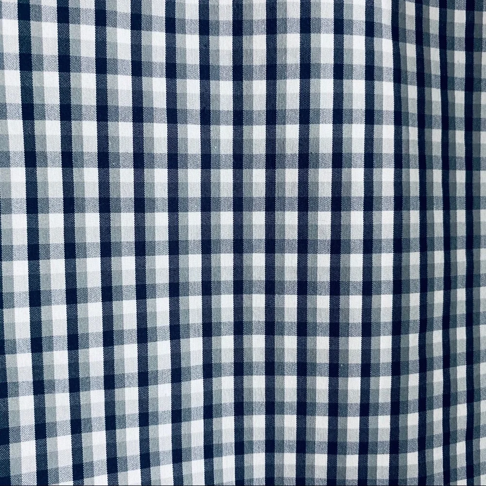 Theory Mens Zack PS Gressenhall Gingham Button Down Shirt XXL Navy Blue F0174518